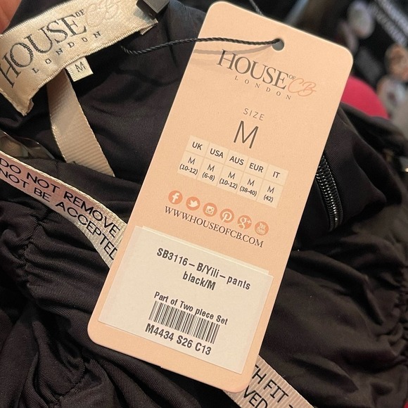 House of CB London Ruched Yili V-Waist Band Pants Sleek Sexy Size M NWT - Picture 7 of 8